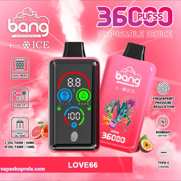 Bang-36000-Puffs-Ice-Level-1.jpg BANG ICE LEVEI 36000口拋棄式電子煙|冰涼升級,持久暢吸