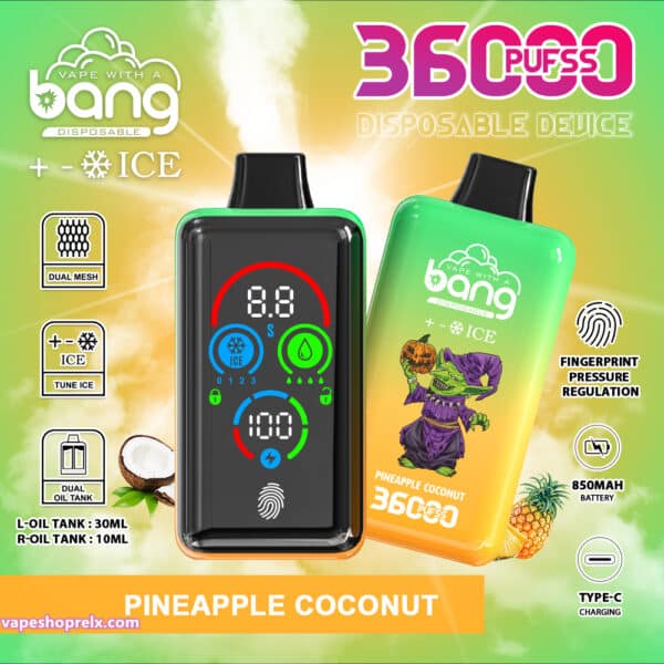 Bang-36000-Puffs-Ice-Level-2.jpg BANG ICE LEVEI 36000口拋棄式電子煙|冰涼升級,持久暢吸