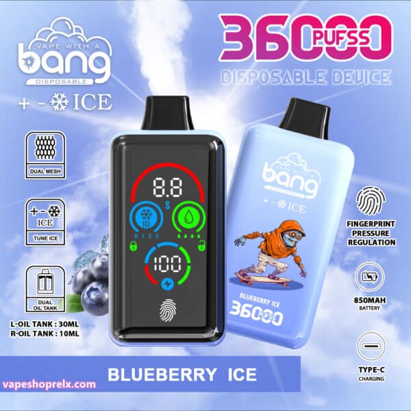 Bang-36000-Puffs-Ice-Level-4.jpg BANG ICE LEVEI 36000口拋棄式電子煙|冰涼升級,持久暢吸